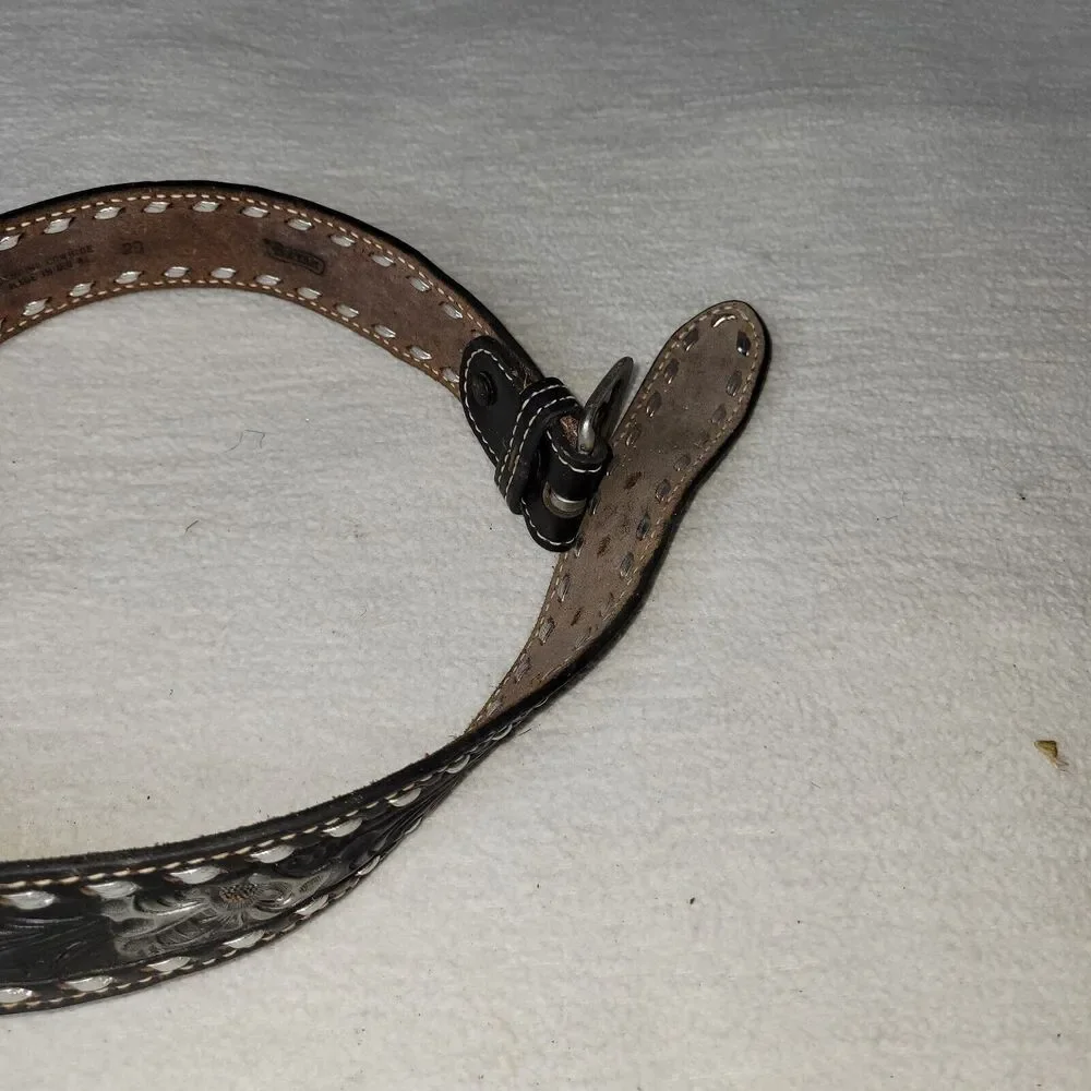 Vtg Tex Tan Belt Womens Sz 20 Barbie Buckle Genuine Cowhide 022101 Made In USA